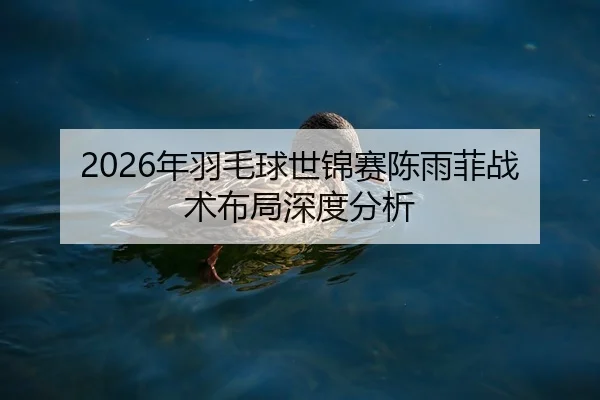 2026年羽毛球世锦赛陈雨菲战术布局深度分析
